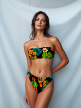 Women's High-Cut Bikini Set - Off-Shoulder Tube Top Swimsuit, Split Design
