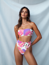 Women's High-Cut Bikini Set - Off-Shoulder Tube Top Swimsuit, Split Design