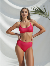 Women's Glitter High-Waisted Bikini Set - Shiny Two-Piece Swimsuit
