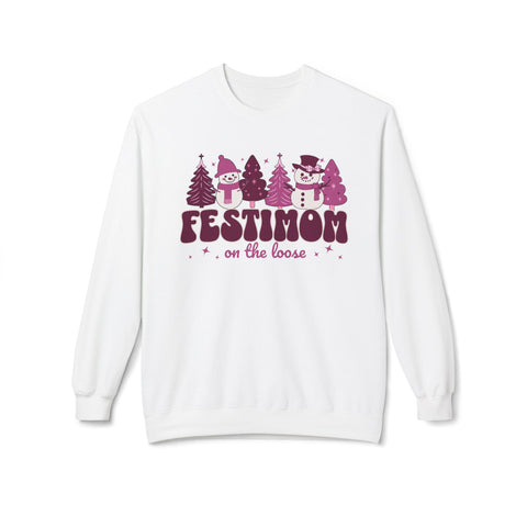 Christmas Mom- Fleece Crewneck Sweatshirt