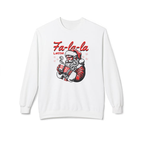 Fa - la - la Latte - Fleece Crewneck Sweatshirt