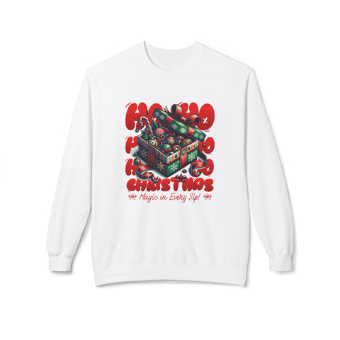 Christmas Magic in Every Sip - Fleece Crewneck Sweatshirt