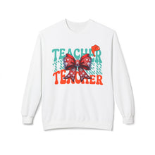 Christmas Coquette Teacher - Fleece Crewneck Sweatshirt