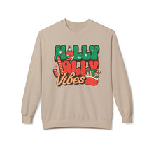 Holly Jolly Vibes Christmas - Fleece Crewneck Sweatshirt