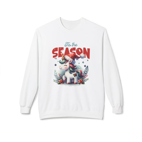 Tis the Season Unicorn - Fleece Crewneck Sweatshirt