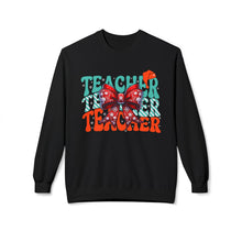 Christmas Coquette Teacher - Fleece Crewneck Sweatshirt