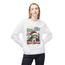 Vintage Christmas Cat - Fleece Crewneck Sweatshirt