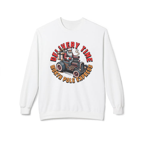 Delivery Time Santa- Fleece Crewneck Sweatshirt