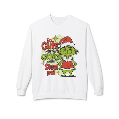 Grinch Can't Resist- Fleece Crewneck Sweatshirt