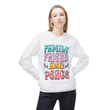 Family Friend and Peace Christmas- Fleece Crewneck Sweatshirt