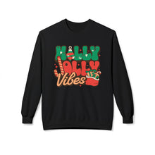 Holly Jolly Vibes Christmas - Fleece Crewneck Sweatshirt