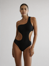 Women's One-Shoulder Retro Swimsuit - One-Piece Hollow-Out Swimwear