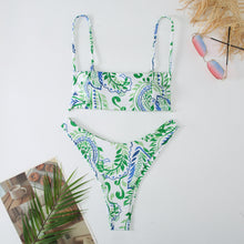 Women's Vintage Floral Bikini Set - 2024 Two-Piece Swimsuit with Push-Up Top