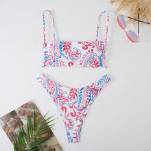 Women's Vintage Floral Bikini Set - 2024 Two-Piece Swimsuit with Push-Up Top