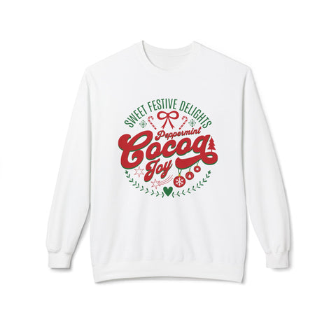 Peppermint Cocoa Joy - Fleece Crewneck Sweatshirt