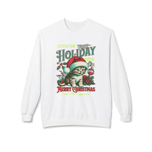 Vintage Christmas Cat - Fleece Crewneck Sweatshirt