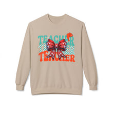 Christmas Coquette Teacher - Fleece Crewneck Sweatshirt