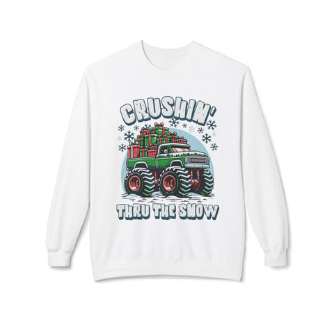 Christmas Monster Truck - Fleece Crewneck Sweatshirt