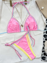 Women's Scalloped Triangle Bikini Set - Two-Piece Swimsuit with Split Design