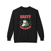 Happy Christmas Bear - Fleece Crewneck Sweatshirt