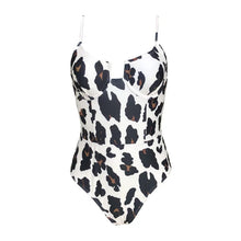 Women's One-Piece Leopard Print Swimsuit - Beachwear Swimwear