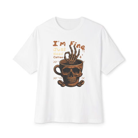 Skull Need Coffee - Oversized Fit Shirt