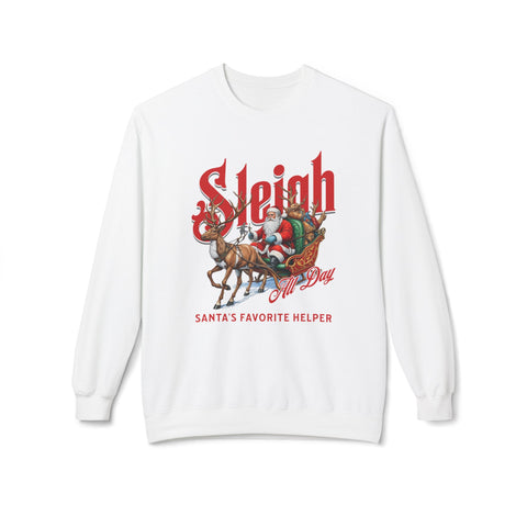 Sleigh Santa - Fleece Crewneck Sweatshirt