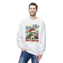 Vintage Christmas Cat - Fleece Crewneck Sweatshirt