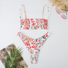 Women's Vintage Floral Bikini Set - 2024 Two-Piece Swimsuit with Push-Up Top